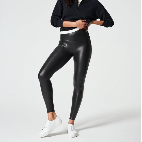 SPANX‎ Faux Leather High Rise Leggings Blogger Favorite Black Size Small - Picture 1 of 10